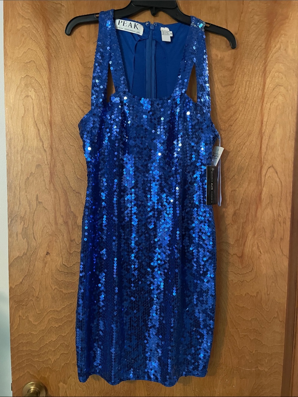 PEAK Vintage Royal Blue Sequin Tank Mini Dress, 14